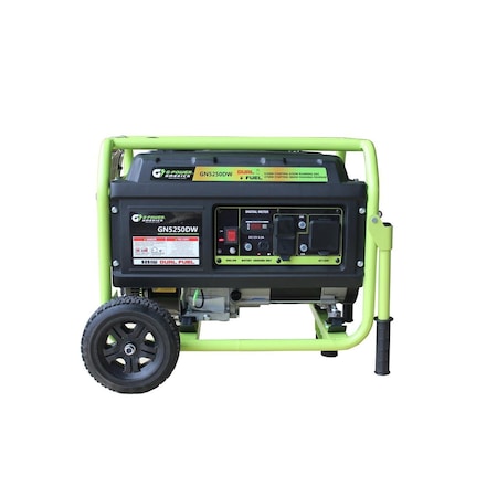 Green-Power 5250-4750W Dual Fuel Gasoline & Propane Powered Portable Generator with 223cc Professional Engine GR135002